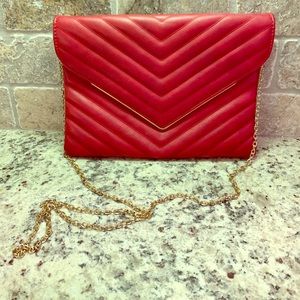 Red Faux Leather Purse